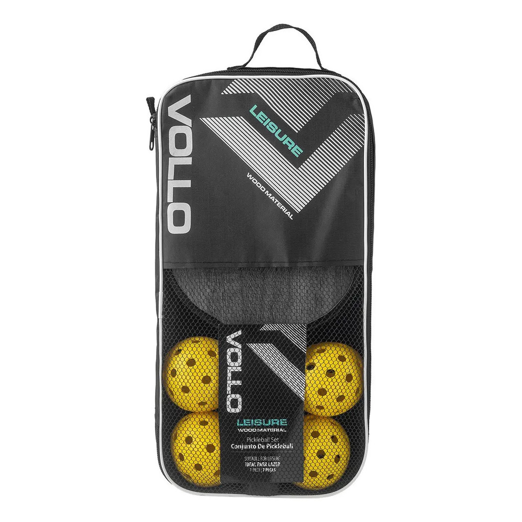 Kit Pickleball Lazer 2 Raquetes 4 Bolas E Bolsa Vollo