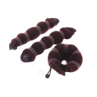 Conjunto de 3 modeladores mágicos de cabelo (1 grande + 2 pequenos) (Marrom)