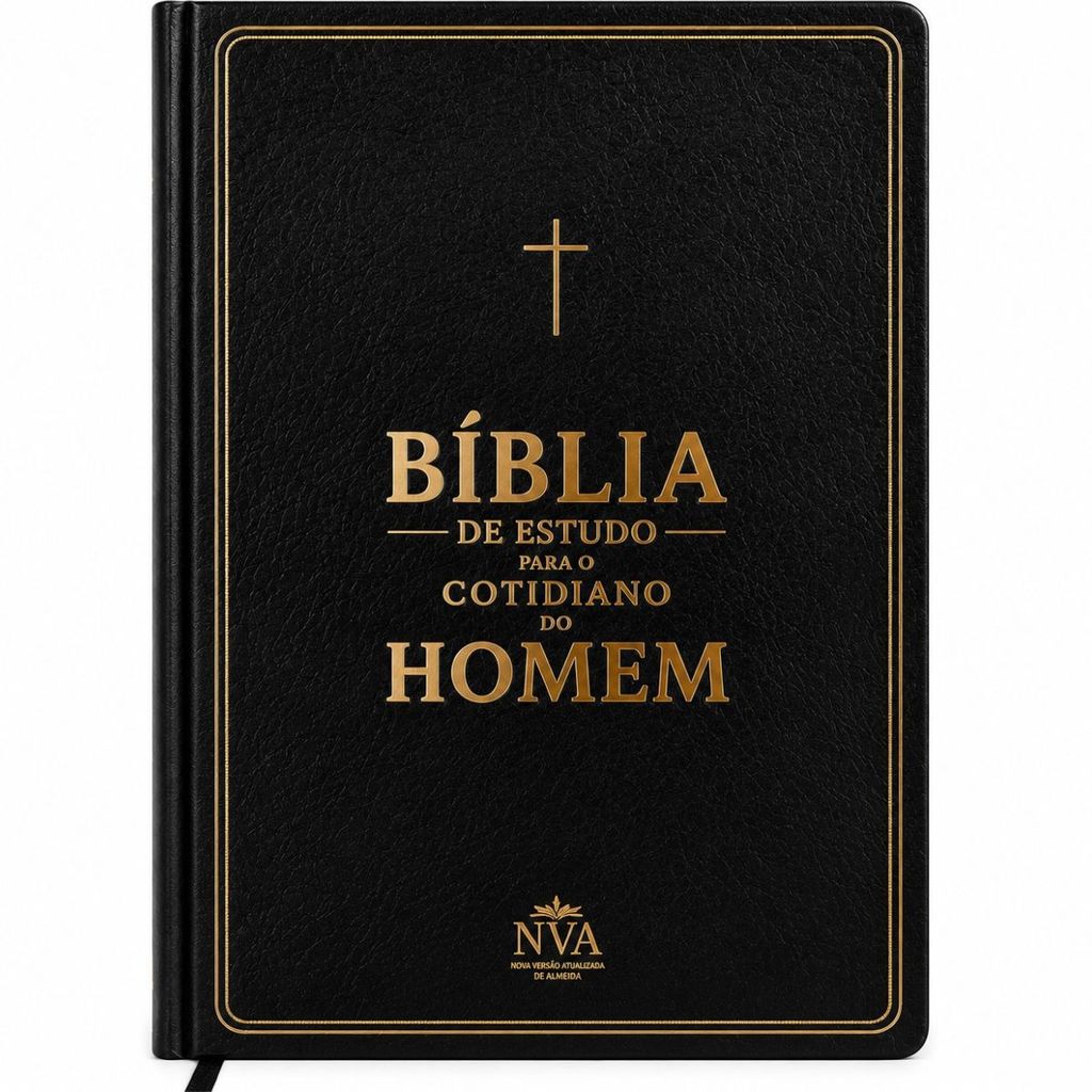 Bíblia De Estudo Para O Cotidiano Do Homem | Nva | Full Collor | Capa Dura Preta