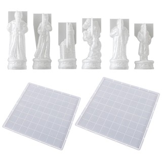 Molde Silicone Tema Xadrez CM Para Projetos Arte Resina Fundição Reutilizável Exibição, Trabalho E Pres