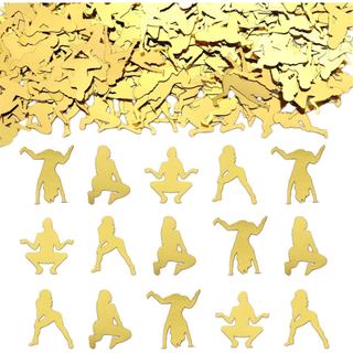 Sursurprise 200 Peças de Confete Metálico Dourado com Tema Twerk, Engraçado para Aniversários, Despedidas de Solteira, C