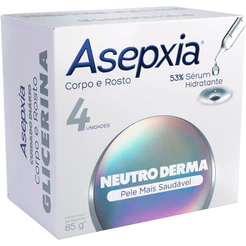 Kit Asepxia Sabonete Barra Corporal Neutro Derma c/ 4 unidades