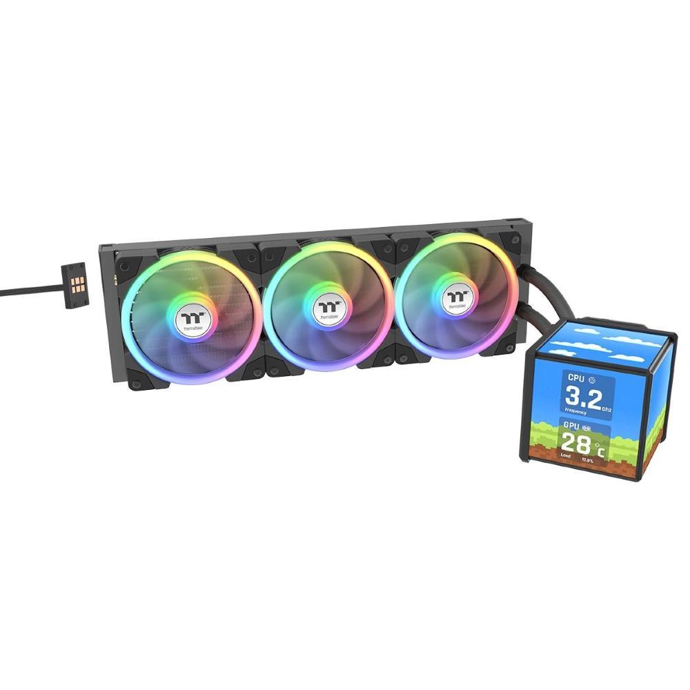 Water Cooler 360mm Thermaltake MineCube 360 Ultra ARGB com 4 Tela