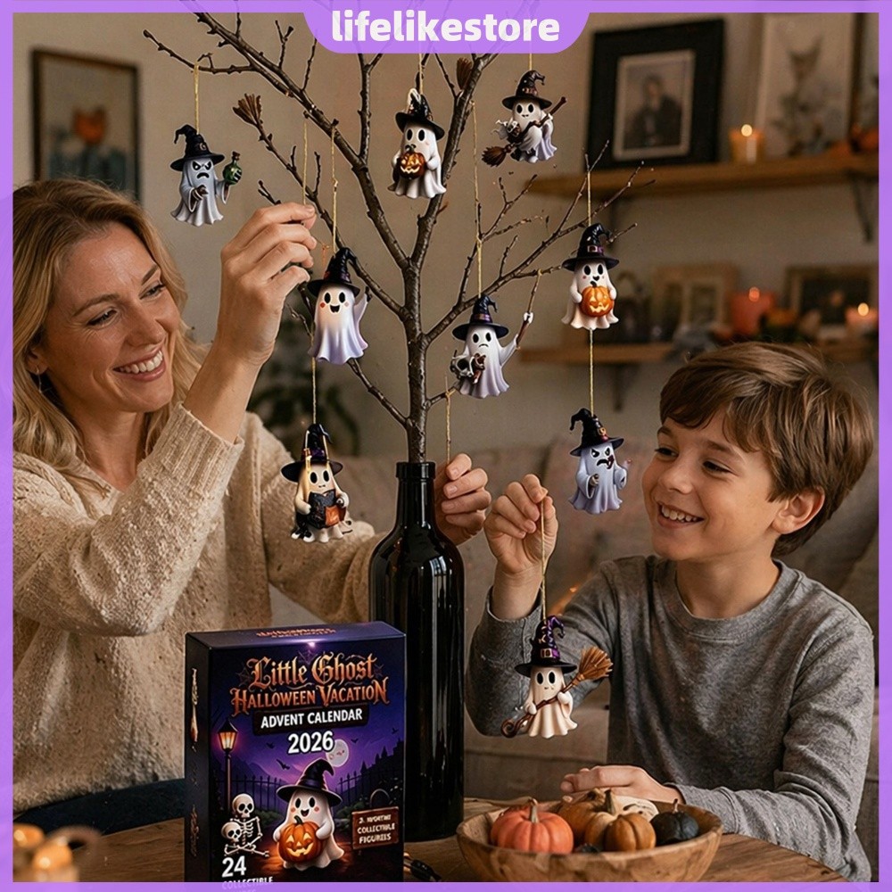 Calendário Do Advento Fantasma Acrílico De Halloween 24 Conjunto De Portas Ocultas Com Contagem Regressiva [lifelikestor