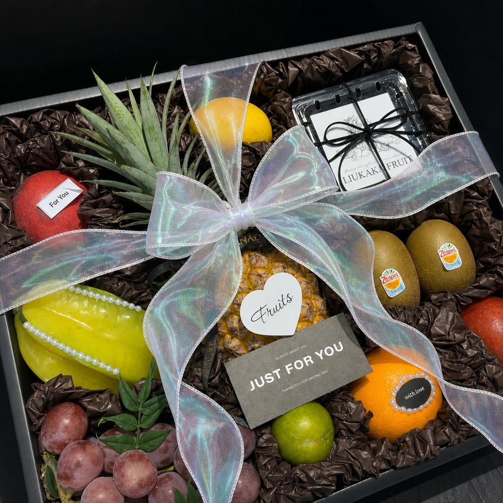 Mid-Autumn Festival frutas francesas presente Fishtail gaze fita caixa de presente de frutas embalagem fita presente dec