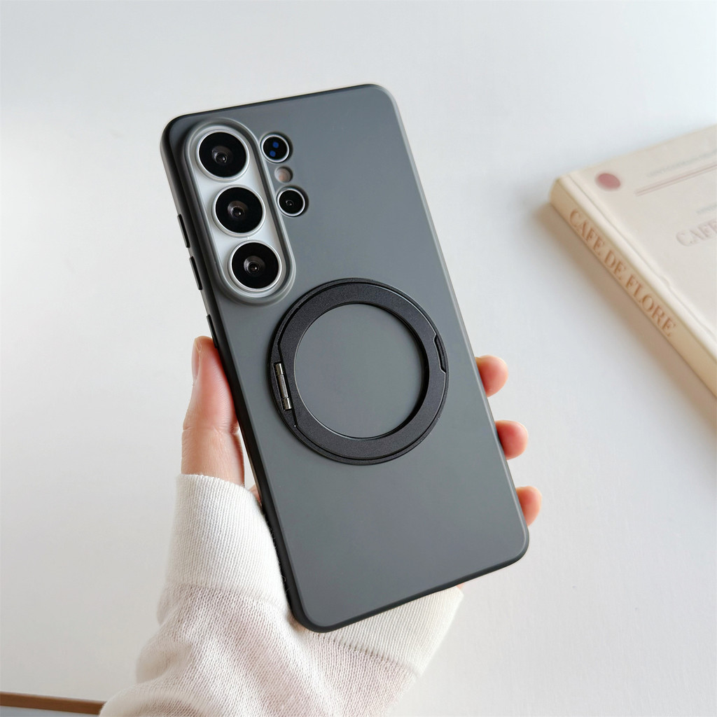 Capa Magnética com Suporte 360° Samsung Galaxy S23 S24 S25 S26 Ultra FE Plus Silicone Premium Proteção Câmera