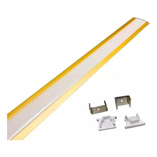 Perfil Alumínio De Embutir 1707 Gold 1m Para Fita LED