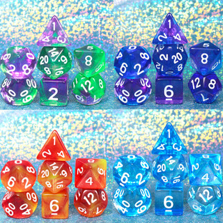 Coc Color Multi-facetado Dados 7 Pcs 1 Conjunto Digital Running Group Jogo de Tabuleiro dnd20dice Dice Casal Controle de
