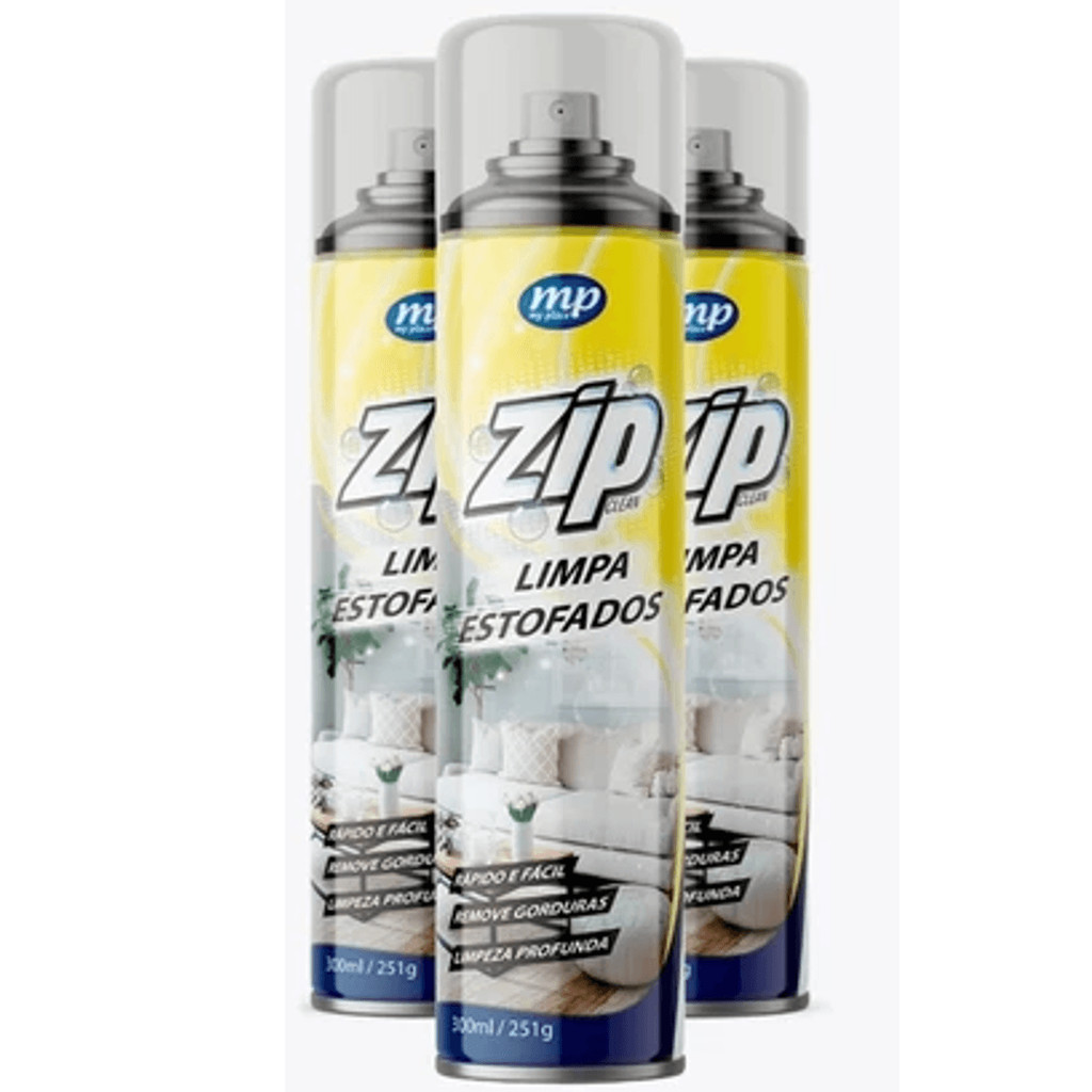 KIT COM 3 SPRAYS LIMPA ESTOFADOS TIRA MANCHAS SPRAY ZIP 300ML MY PLACE