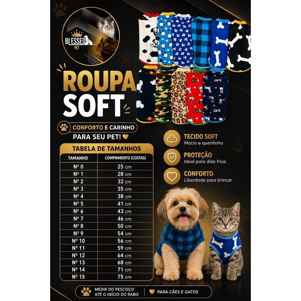 Roupa Soft de Frio Para Cachorro Blusa de Frio Para Cachorro