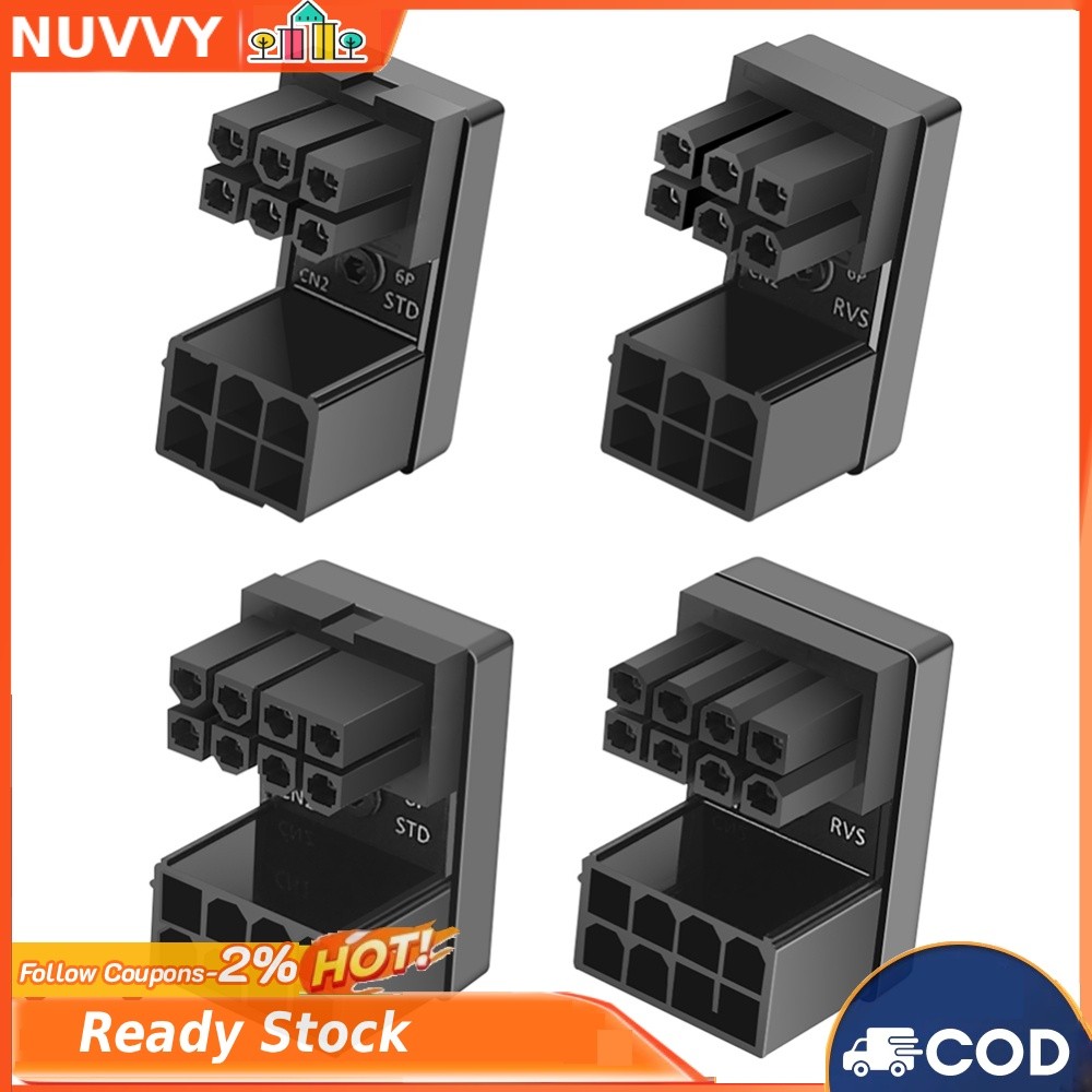 ATX 8Pin 6Pin Fêmea Para Macho Adaptador De Ângulo De 180 Graus Desktops GPU Divisor Cabo Acessórios Do Computador