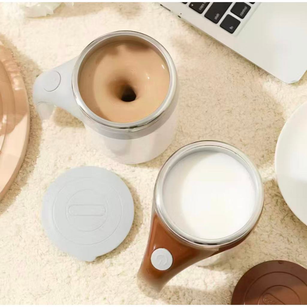 Caneca Elétrica Automática com Misturador Magnético – Copo Mixer para Café, Chá, Leite, Cappuccino e Bebidas em Pó