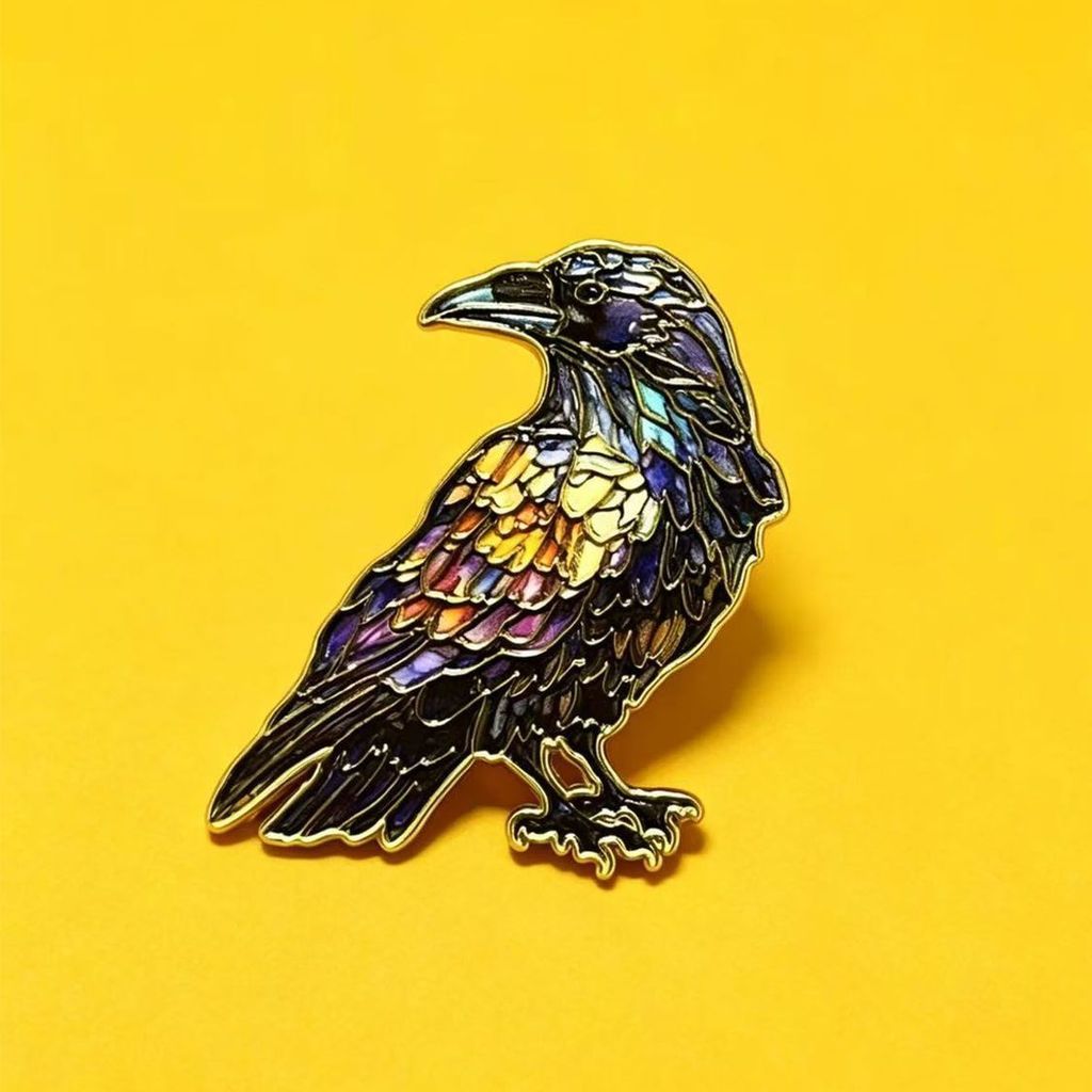 Moda noite escura Raven broche elegante pino feriado criativo broche bonito acessórios saco acessórios All-Match jóias