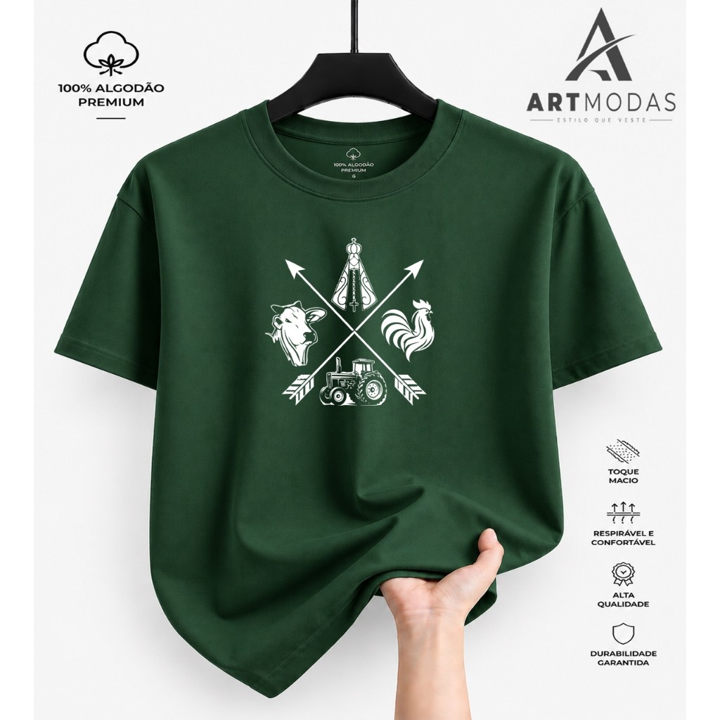 Camiseta Fazenda Gado Sertanejo Estampada Unissex 100% Algodão Envio Rapido Alta Qualidade Confortavel