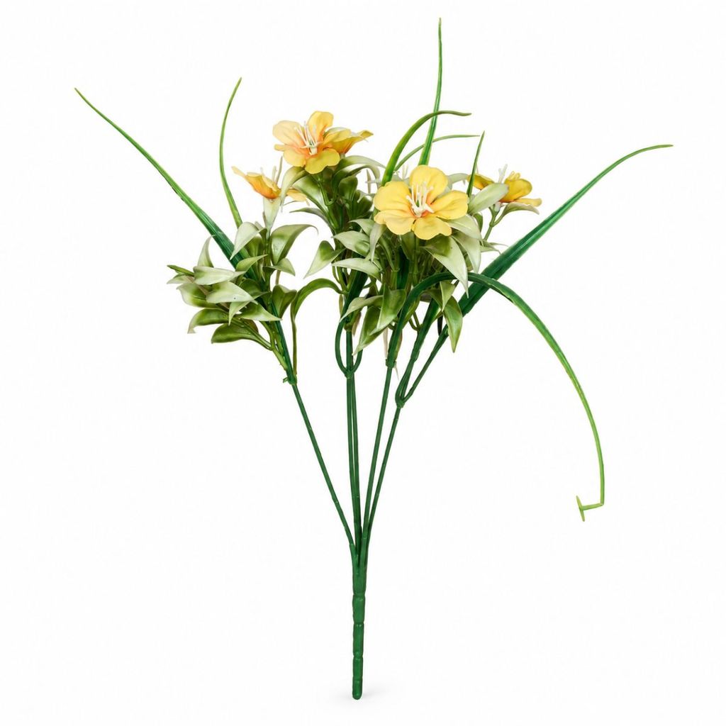 Buquê de Flores Artificiais com Folhagens Plantas Permanente