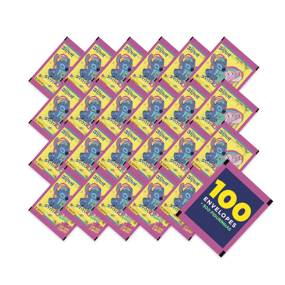 Stitch & Angel - Pack com 100 Envelopes (500 Figurinhas)