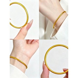 Areia ouro herança pulseira feminina luz luxo simples High-End sentido banhado simulação ouro sólido simples círculo fos