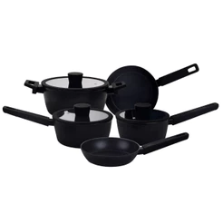 Conjunto de Panelas de Indução Antiaderente Cerâmica Maison Preto 5 peças - Hauskraft Premium