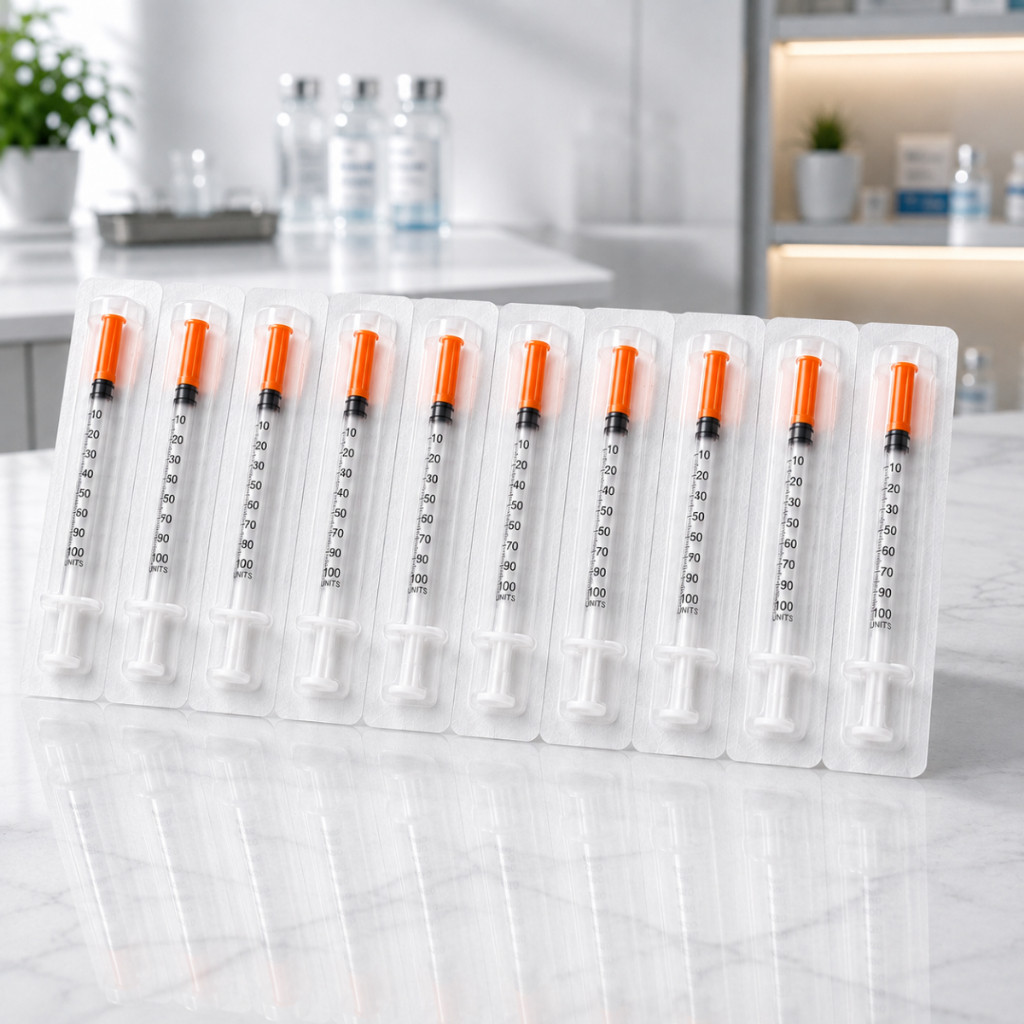 Seringa De Insulina 1ml 30x8mm 30g Agulha Fixa Kit C/10