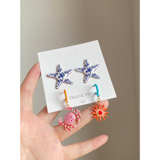 Brincos de estrela do mar com Design invicto/nicho, brincos femininos elegantes de temperamento de alta qualidade estilo