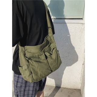 Bolsa mensageiro feminina literária juventude bolsa de ombro ins grande capacidade ferramentas bolsa de lona estudante u