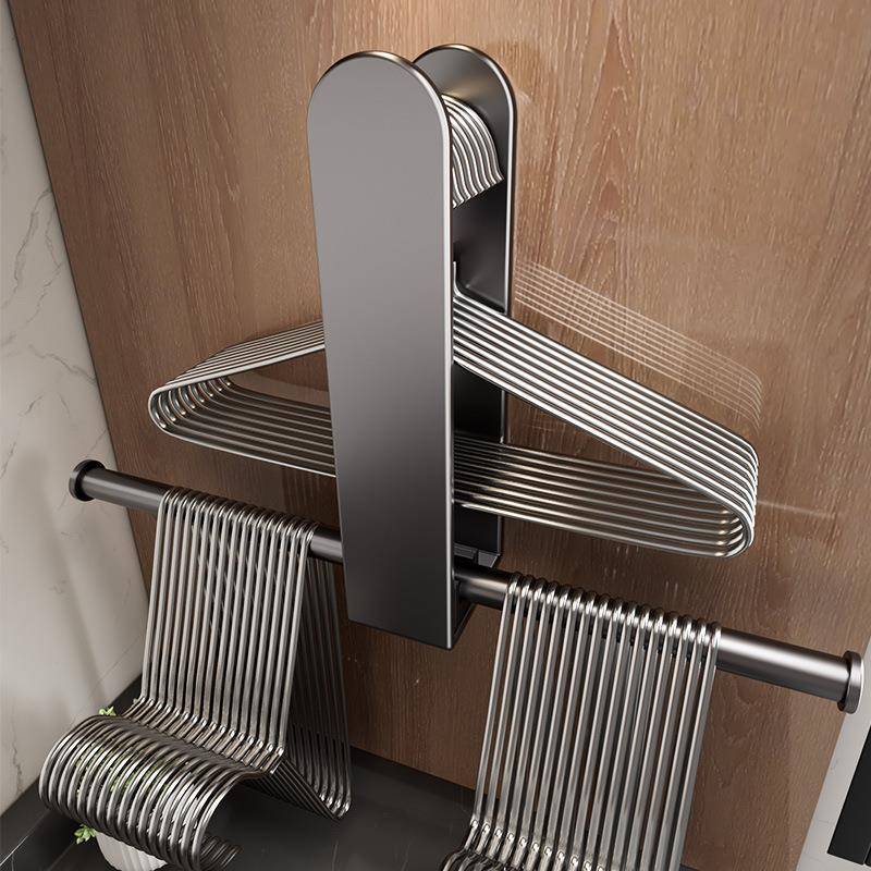 Mujia cabide de armazenamento ferramenta útil roupas secagem Rack de armazenamento varanda perfuração-livre doméstico fi