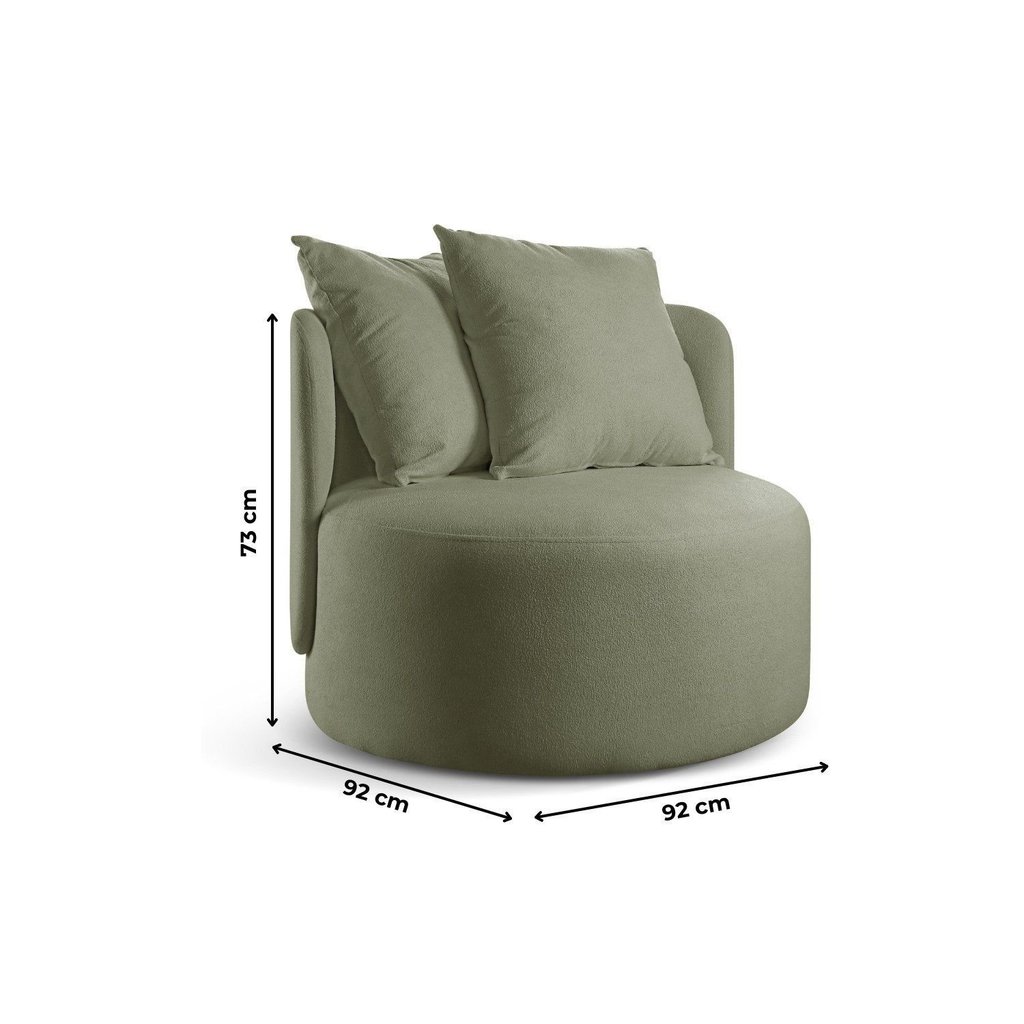 Poltrona Redonda Orgânica Moon Yescasa Verde Boucle Verde — imagem 2 de 2