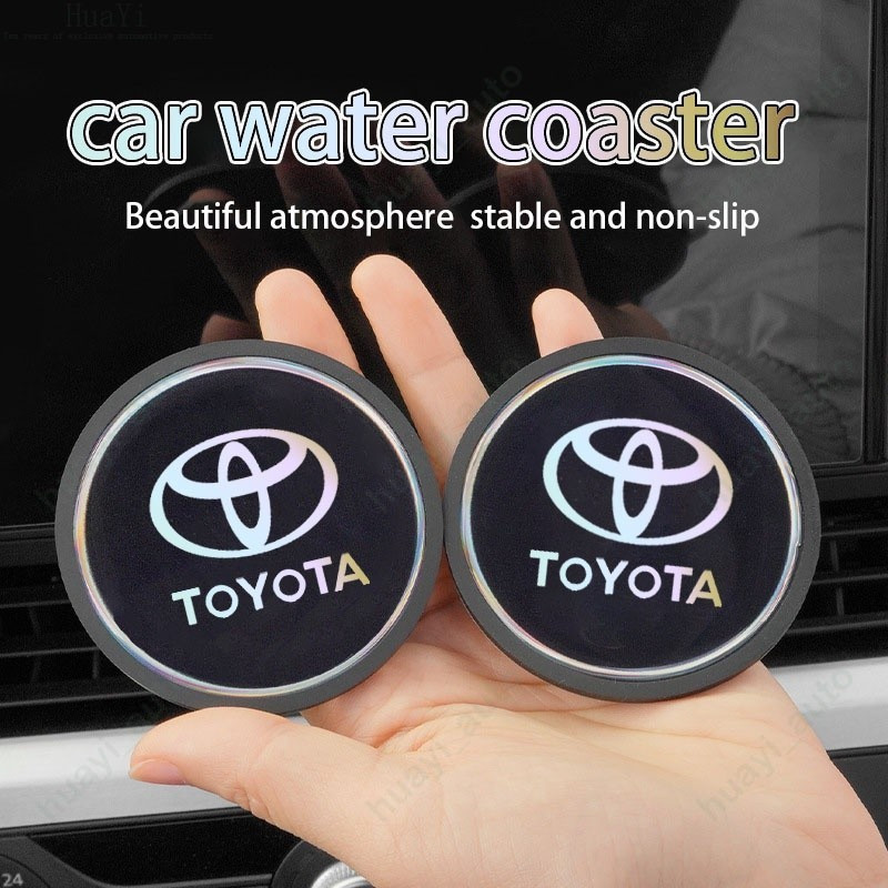 Apoio de Copo de Silicone Colorido Refletivo a Laser para Carro, para Toyota Raize, Rush, Vios, Veloz, Cross, Corolla, Y