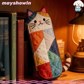 Bolsa Para Caneta MAYSHOWLN , Lápis De Gato De Grande Capacidade , De Papelaria Com Retalhos De Desenho Animado