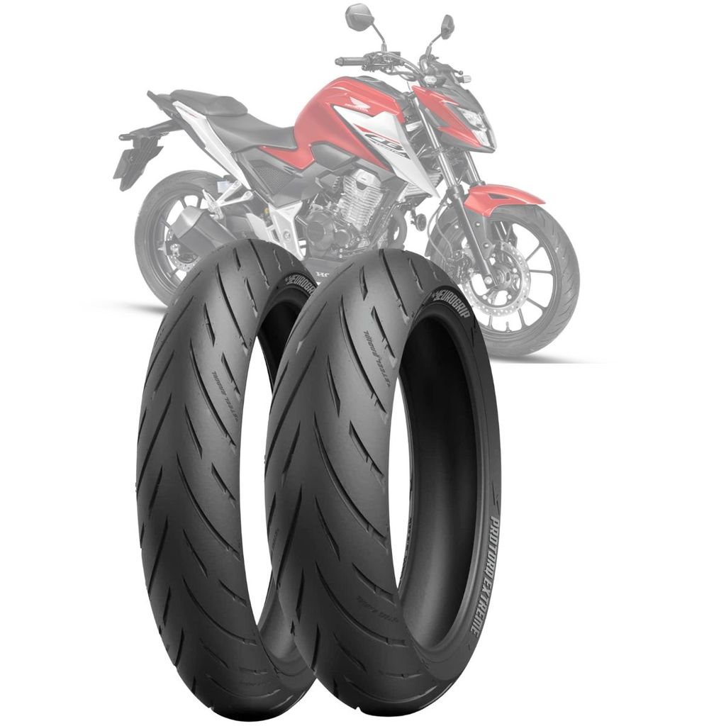 KIT PNEU 110/70-17 + 150/60-17 RR PRO EXTREME RADIAL SEM CAMARA G310R CB300F Z300 MT03 YZFR3 dominar 400 ninja 500 z500