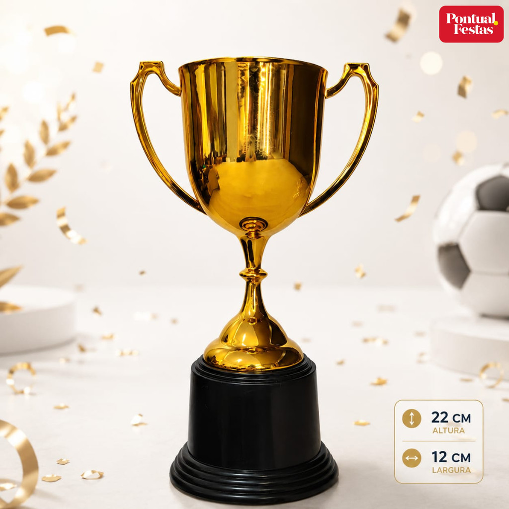 Troféu 22cm Taça de Plástico Futebol Premiação Esporte