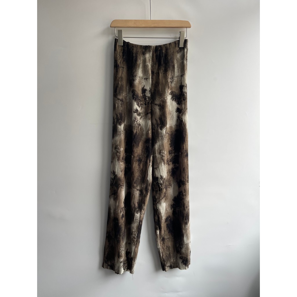 Estação europeia calças de pintura a tinta 2025 verão estilo fino legal calças cintura alta Drape Casual Chiffon calças 