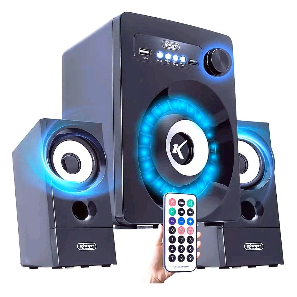 Caixa De Som Bluetooth Amplificada Subwoofer Home Theater /Radio FM/ Pendrive 16w  Knup KP-6022 BH