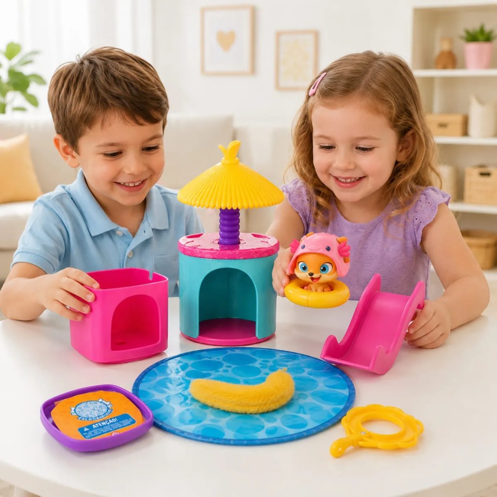 Brinquedo Playset Puppies Cachorrinho Festa na Piscina Happy Line Multikids - BR2729 · foto 2