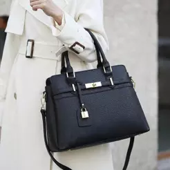 Multineos Bolsa De Couro De Ombro De Mão Grande Feminino Trabalho Dia Dia PU Vintage