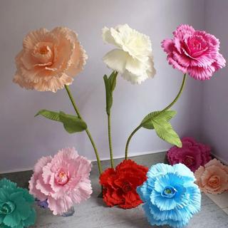 Rosa De Espuma De PE , Flores Artificiais De Seda Simulação De , Fundo De Peônia Falsas Parede Do Ramo Gigante