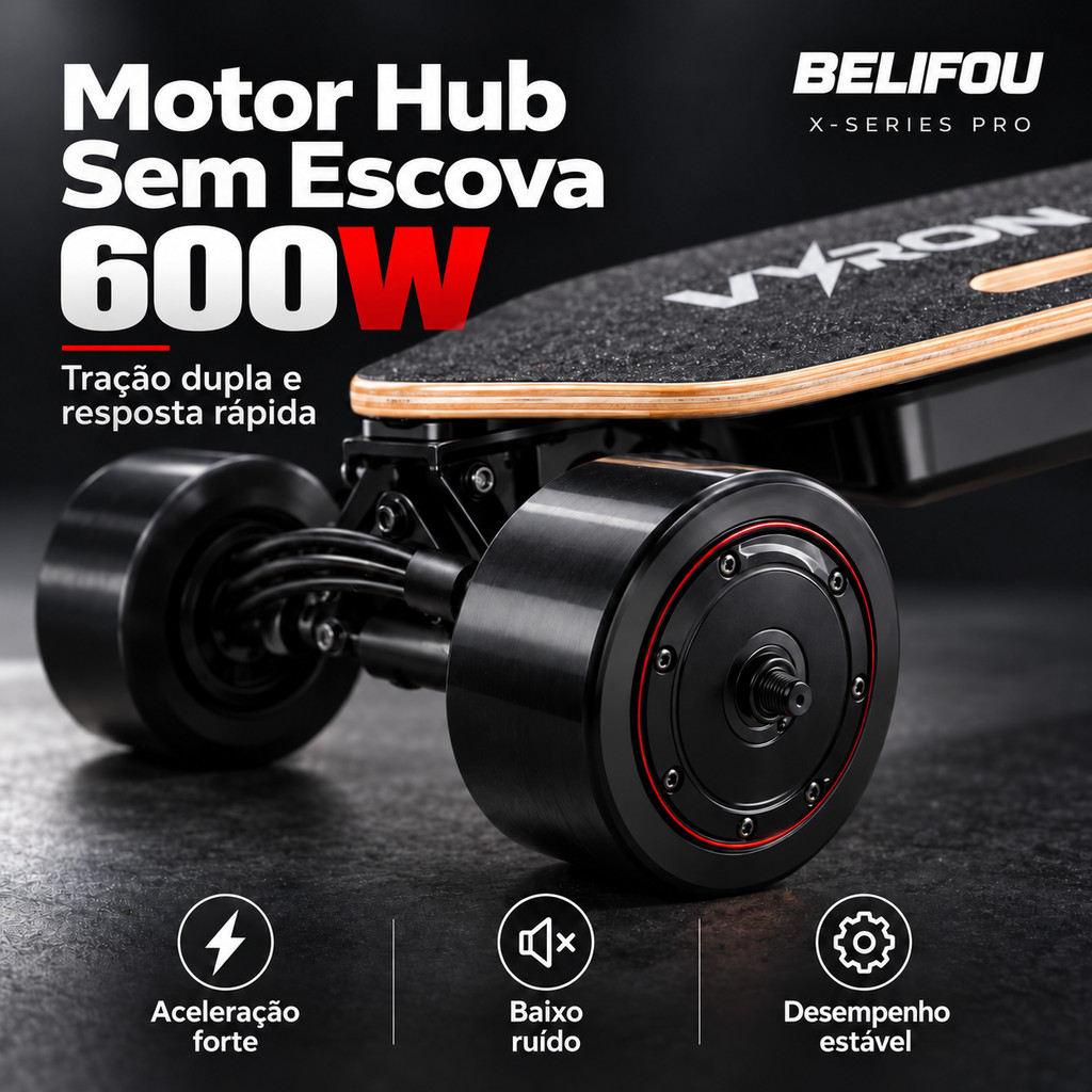 Skate Elétrico Longboard Dual Motor 600W 40km/h Controle Remoto X-Series Pro Titan para Adultos 3 Modelos — imagem 2 de 2