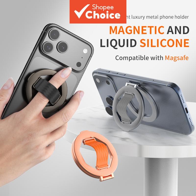 Suporte de Anel Magnético para Celular, Suporte Dobrável para Vlogging, iPhone & Todos os Smartphones