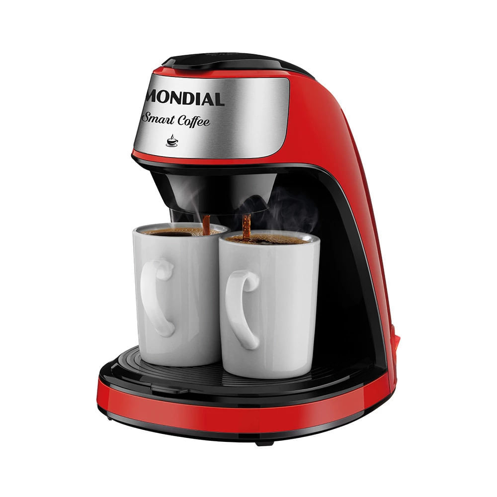 Cafeteira Elétrica Mondial Smart Coffee C-42-2X-B com 2 Xícaras Vermelha - 127V - (Shopee)