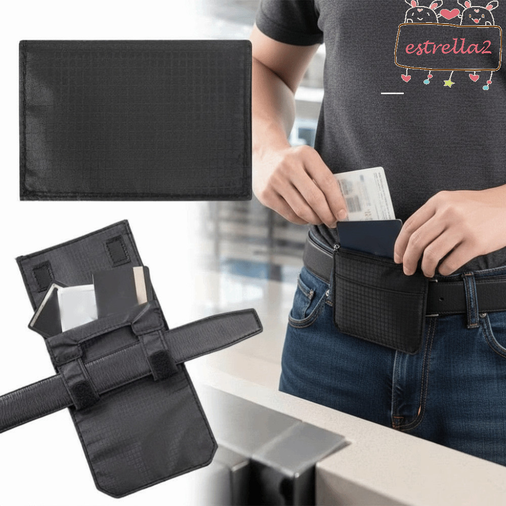 Carteira Masculina Com Cinto AESTRELLA , Mini Bolsa Tipo Bloqueio De RFID Para , Leve Anti-Roubo Cintura