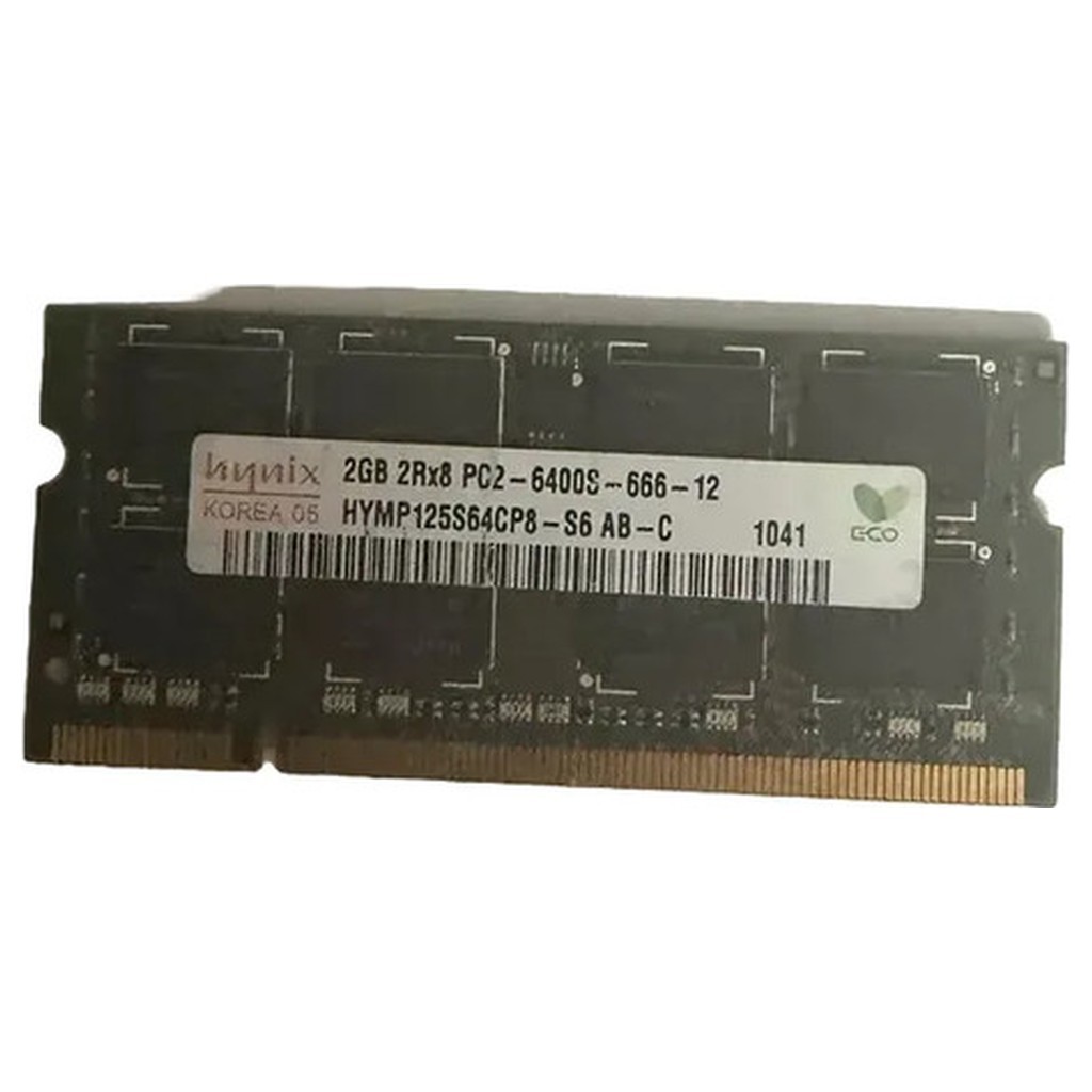 Memória RAM DDR2 2GB 800MHz PC2-6400 SODIMM Notebook SK hynix HYMP125S64CP8S6 200 pinos 1.8V
