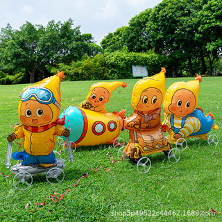 Balão de estrela popular, balão com rodas, balão para caminhar, balão infantil, adereço para fotos e compartilhamento de