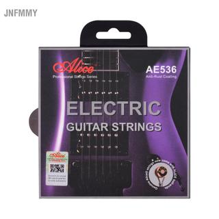 Jnfmmy Conjunto de cordas de guitarra elétrica de 6 núcleos hexagonais de aço carbono e liga de ferro para 22-24