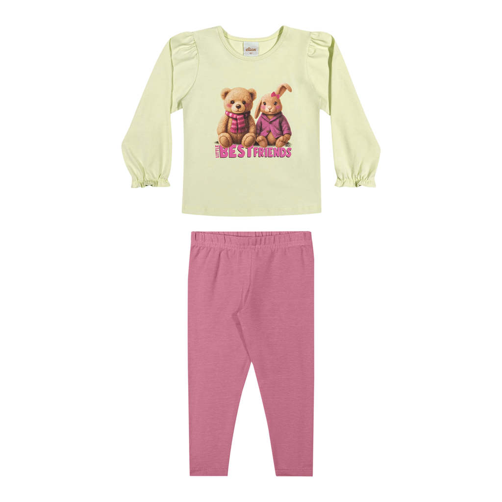 Conjunto Infantil Menina Best Friends Elian Verde