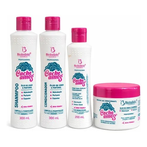 Kit Capilar Cacheamos Com Oléo De Coco E Pantenol