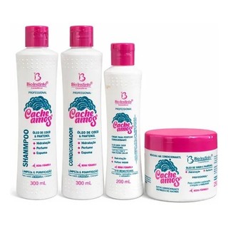 Kit Capilar Cacheamos Com Oléo De Coco E Pantenol