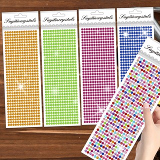 Adesivo de diamante Premium feito à mão, faça você mesmo, decoração de cristal, cor acrílica, redondo, longo, adesivo de