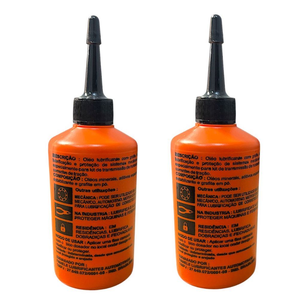 2x Oléo Grafitado Lubrificante Corrente Transmissão Relação Moto Bike 100ML — imagem 2 de 2