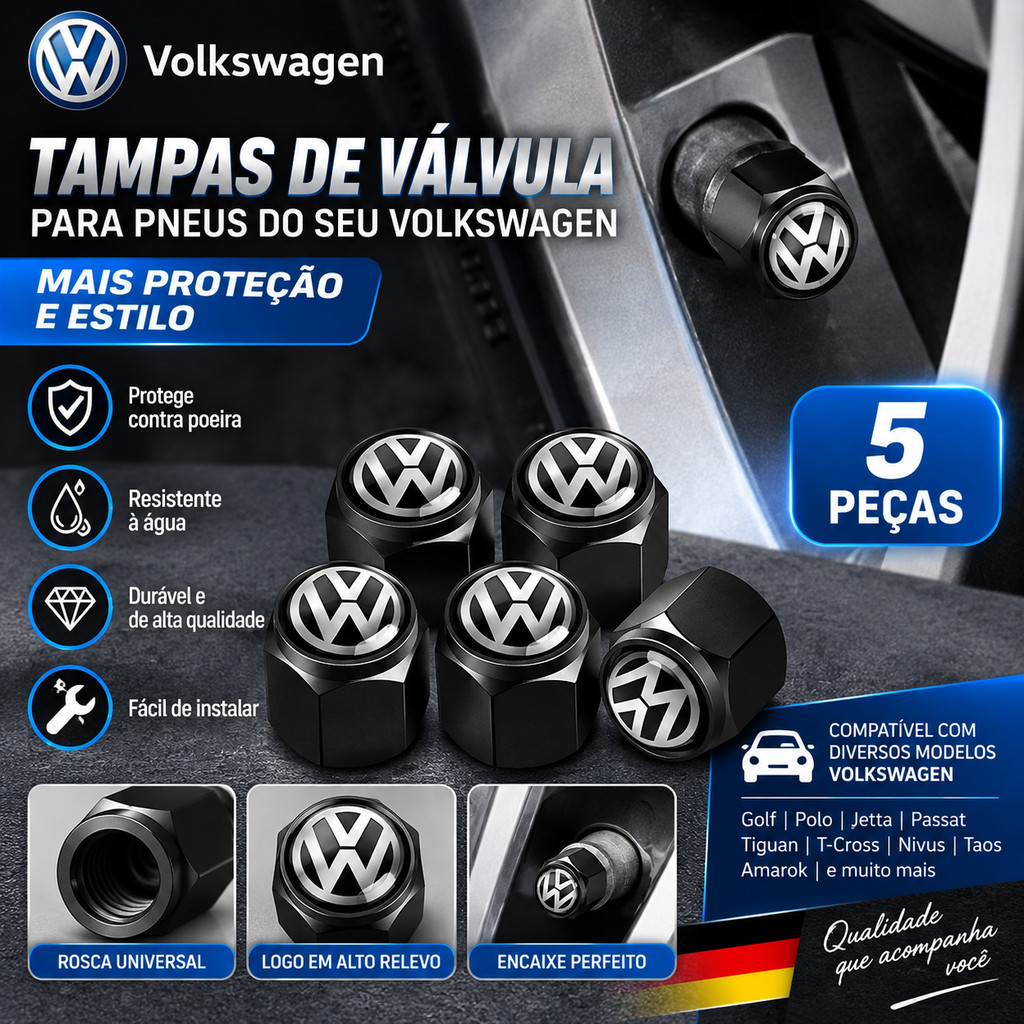 Tampas Da Haste Válvula Do Pneu De Carro Tampa Contra Poeira De Ar Roda Para Volkswagen VW Golf MK6 MK7 MK8 GTI R Polo V