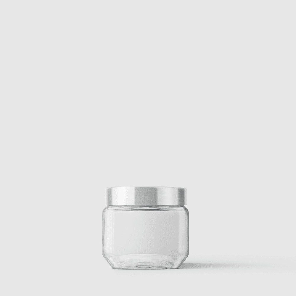 Pote de Vidro Quadrado Collection 800ml Inox Escovado Invicta